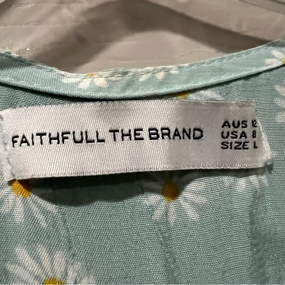 Faithful The Brand Size Large Mira Floral Wrap Mini Dress Y8 - Picture 6 of 8